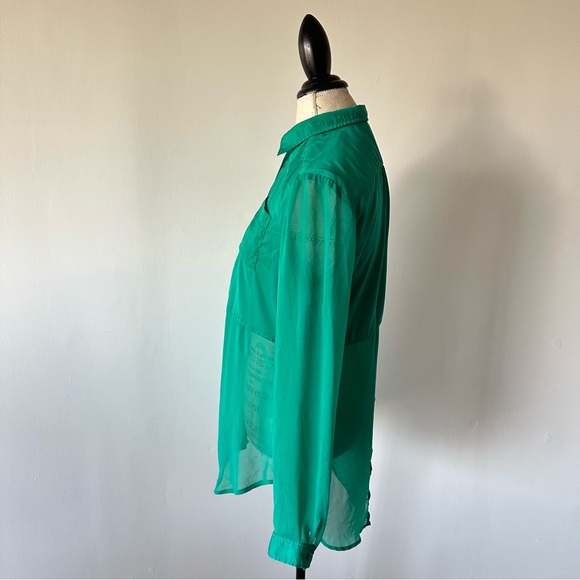 Free People Semi Sheer Long Sleeve Blouse Small - Picture 5 of 15